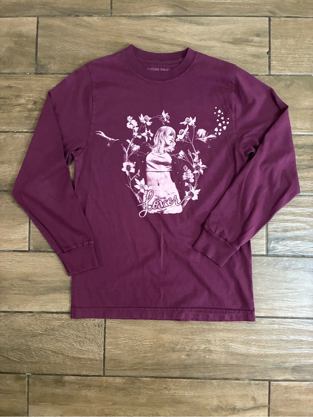 Taylor Swift Lover Album Long Sleeve Graphic T-Shirt Maroon Swiftie Lover Era